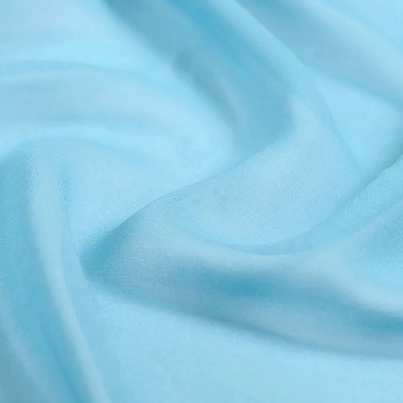 100% Silk Natural Pure Mulberry 8mm 45"( 114cm ) Soft Sky Blue GGT Sexy Summer Elegant Women Silk Georgette DIY Clothing Fabric