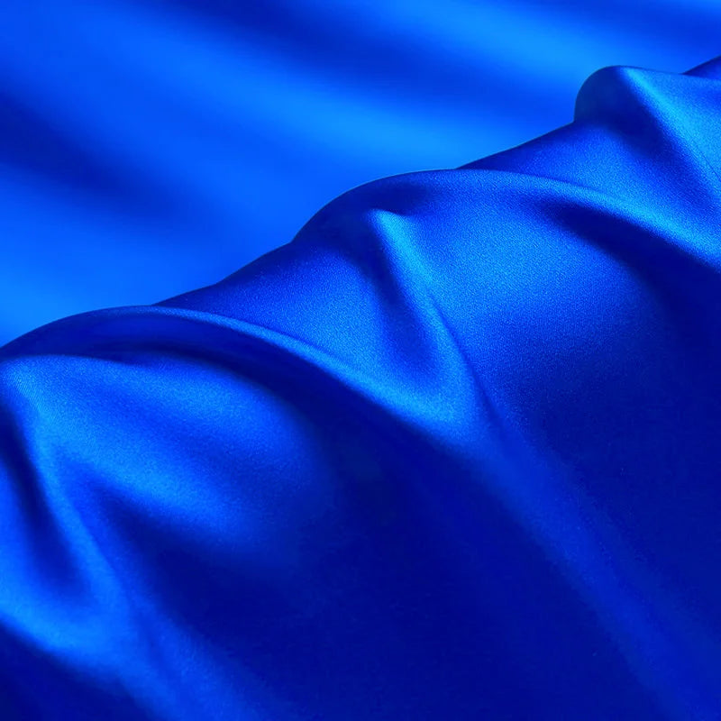 Natural Mulberry Stretch Satin (90% Silk + 10% Spandex)16 19m/m 42.5" ( 108cm)  55" (140cm)  DIY Luxury Blue Charmeuse Fabric