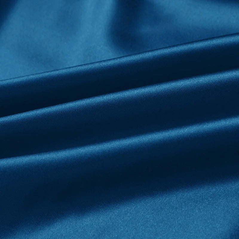 100%silk fabric 16 19 22m/m thick 45"( 114cm )width silver lake blue pure satin charmeuse luxury DIY clothes bedding silk fabric