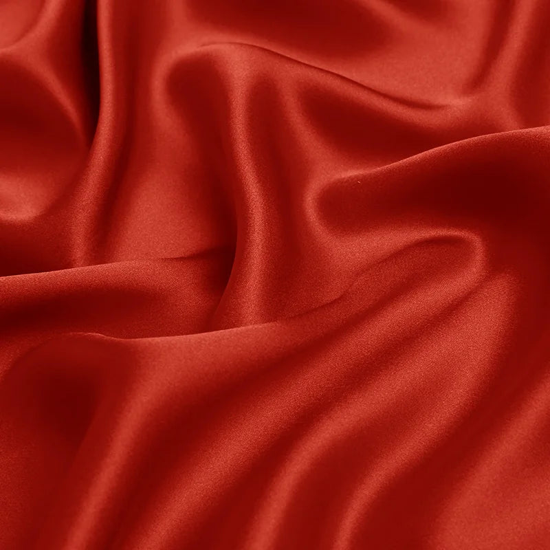 100 pure natural mulberry charmeuse 16 19 22 30m/m thick 45"( 114cm ) width rust red DIY use 6A grade satin silk clothes fabric