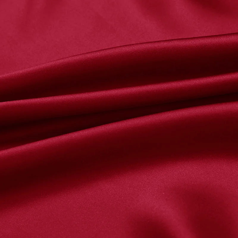 natural mulberry long thread charmeuse 16 19 22mm 45"( 114cm ) width purplish red color soft breathable for clothing silk fabric