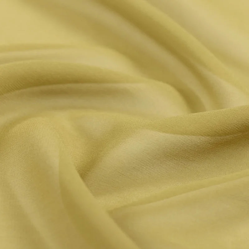 100% Silk Natural Pure Mulberry 8mm 45"( 114cm ) Solid Golden GGT Sexy Lady Summer Elegant Women Silk Georgette DIY Cloth Fabric