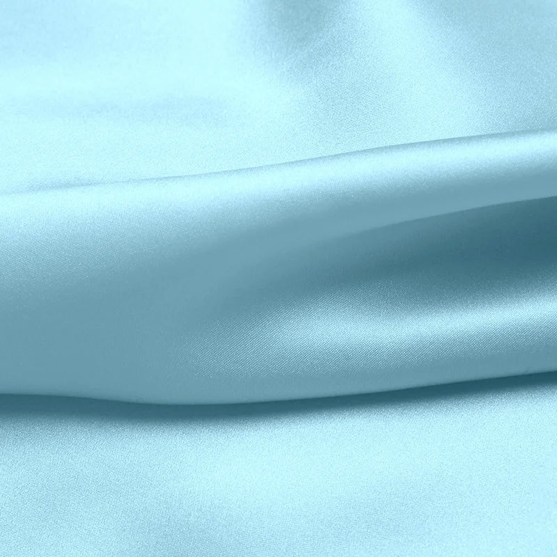 100 pure natural mulberry charmeuse 16 19 22m/m thick 45"( 114cm ) width sky blue silk fabric DIY clothes bedding satin fabric