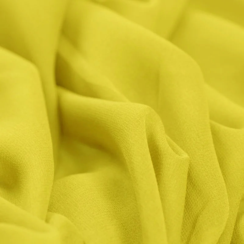 100% Silk Natural Pure Mulberry 8mm 45"( 114cm ) Soft Bright Yellow GGT Sexy Lady Summer Elegant Women Silk Georgette DIY Fabric