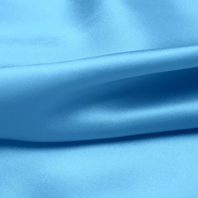 100% pure silk fabric 16 19 22m/m thick 45"( 114cm ) width pale blue charmeuse cloth for women summer skirt shirt trousers use