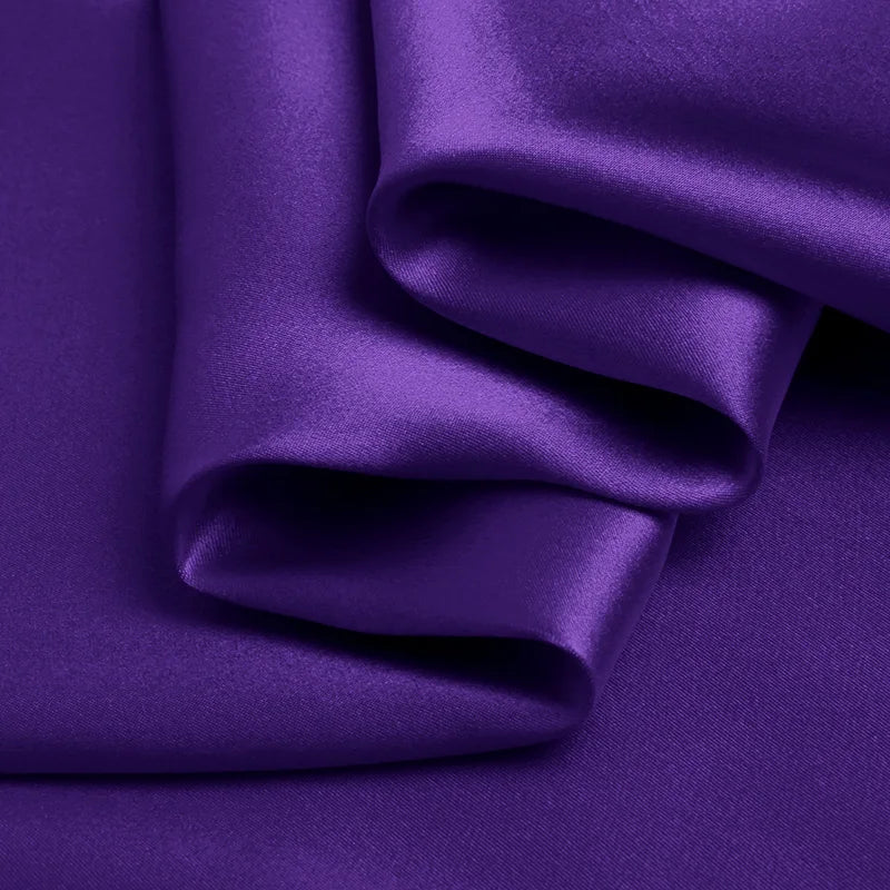 100% silk natural luxury mulberry charmeuse16 19 22m/m 6A grade 45"( 114cm )width solid pure purple clothing bedding silk fabric