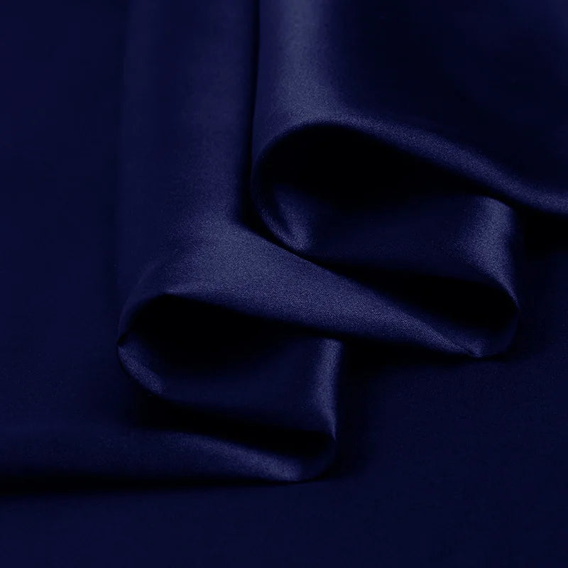 Silk factory luxury pure natural mulberry silk 16 19 22 30mm 45"( 114cm ) width sodalite blue breathable charmeuse silk fabric