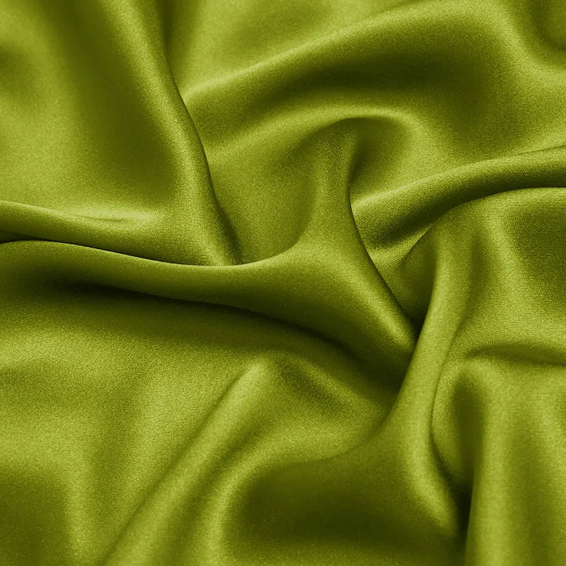 100% silk natural luxury mulberry charmeuse16 19 22 30m/m 6A grade 45"( 114cm )width yellow green clothing bedding silk fabric