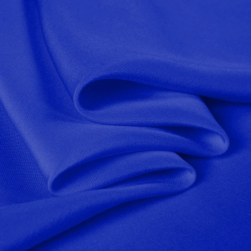 100% Silk Crepe de Chine Natural Pure Mulberry 12 14 16 30mm 45"( 114cm ) 55" (140cm) width Women DIY Royal Blue Clothes Fabric