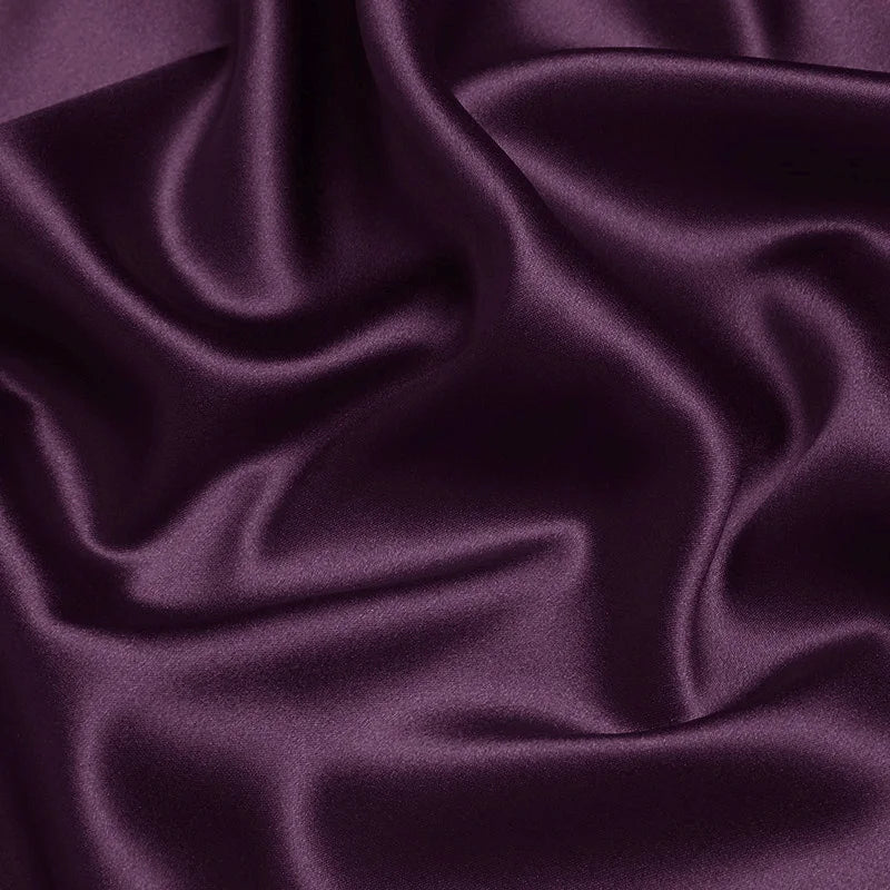 100% silk fabric 16 19 22 30m/m thick 45"( 114cm )width argyle purple pure satin charmeuse luxury DIY cloth bedding silk fabric