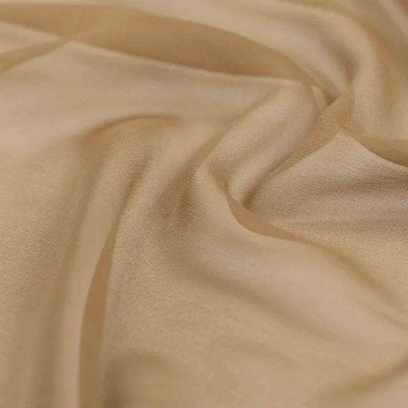 100% Silk Natural Pure Mulberry 8mm 45"( 114cm )Sesame GGT Sexy Lady Summer Elegant Women Silk Georgette DIY Luxury Cloth Fabric