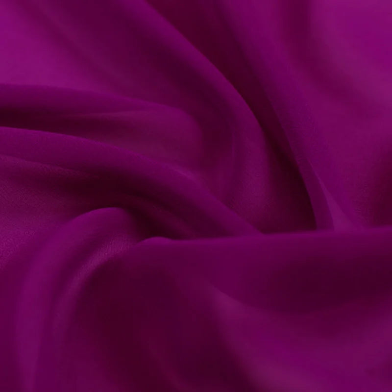 100% Silk Natural Pure Mulberry 8mm 45"( 114cm )Festival Fuchsia GGT Lady Summer Elegant Women Silk Georgette DIY Luxury Fabric