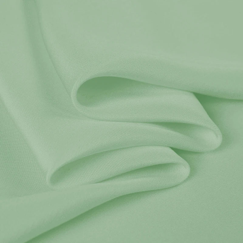 100% Silk Crepe de Chine Natural Pure Mulberry 12 14 16 30mm 45"( 114cm ) 55" (140cm) Width Light Bean Green Lining Silk Fabric