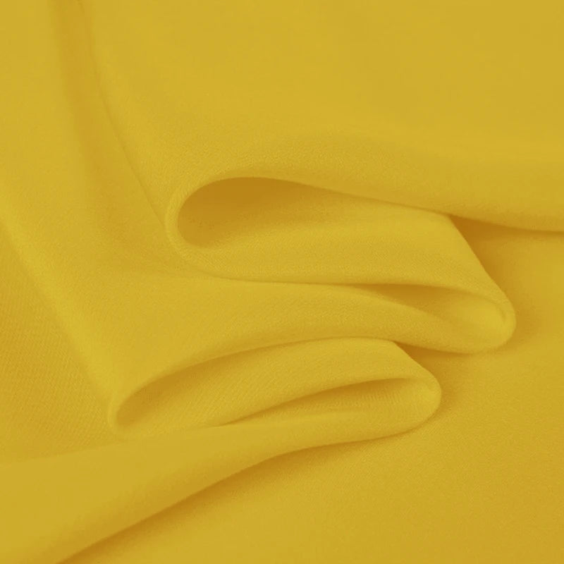 100% Silk Crepe de Chine Natural Pure Mulberry 12 14 16 30mm 45"( 114cm ) 55" (140cm) Width Golden Yellow Lining Silk Fabric