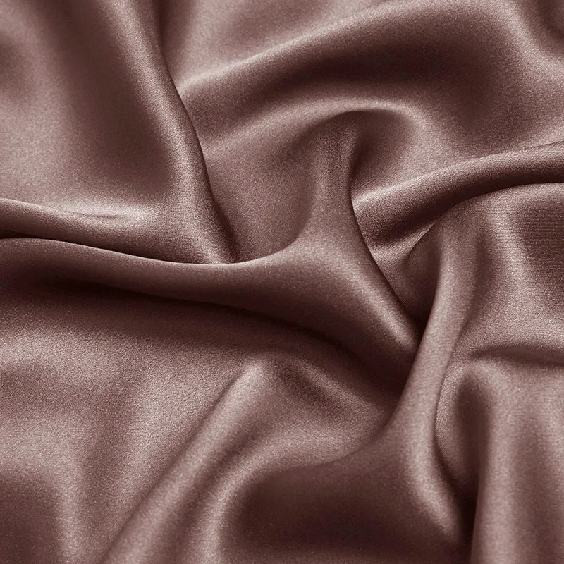 100% silk fabric 16 19 22 30m/m thick 45"( 114cm )width cameo brown pure satin charmeuse luxury DIY clothes bedding silk fabric