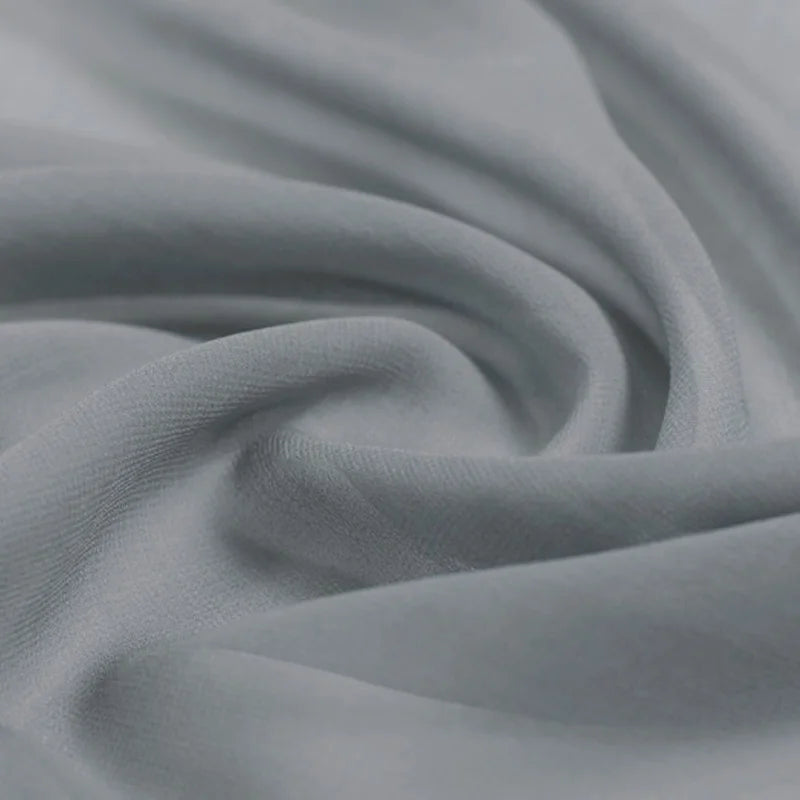 100% Silk Natural Pure Mulberry 5mm 45"( 114cm ) Silver Grey Sexy Lady Summer Elegant Women Silk Chiffon DIY Top 6A Cloth Fabric