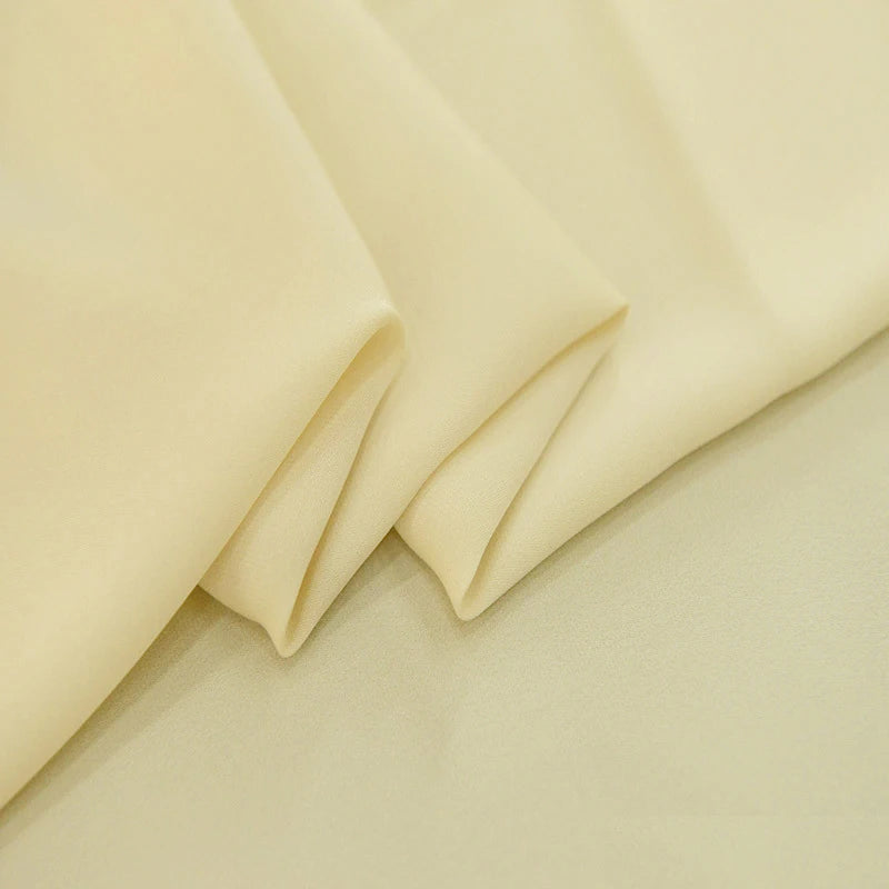 Natural Silk Stretch Double Georgette (90% Silk10% Spandex) 19m/m 55" (140cm)Elegant Lady DIY Dress Trousese Uniform Silk Fabric