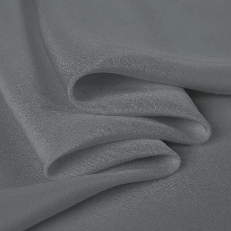 100% Silk Crepe de Chine Natural Pure Mulberry 12 14 16 30mm 45"( 114cm ) 55" (140cm) Width Ghost Grey Women Silk Lining Fabric