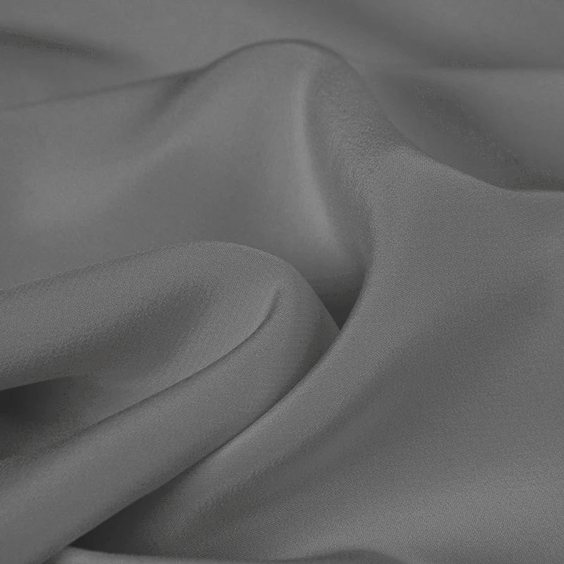 100% Silk Crepe de Chine Natural Pure Mulberry 12 14 16 30mm 45"( 114cm ) 55" (140cm) Width Silver Grey DIY Uniform Silk Fabric