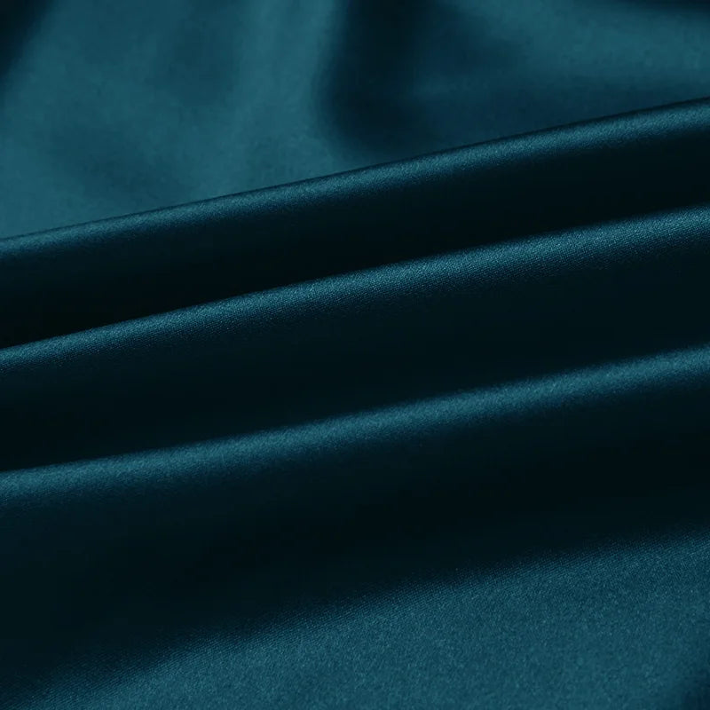 100% silk fabric 16 19 22m/m thick 45"( 114cm ) width ocean depths pure solid color charmeuse for luxury clothes bedding fabric