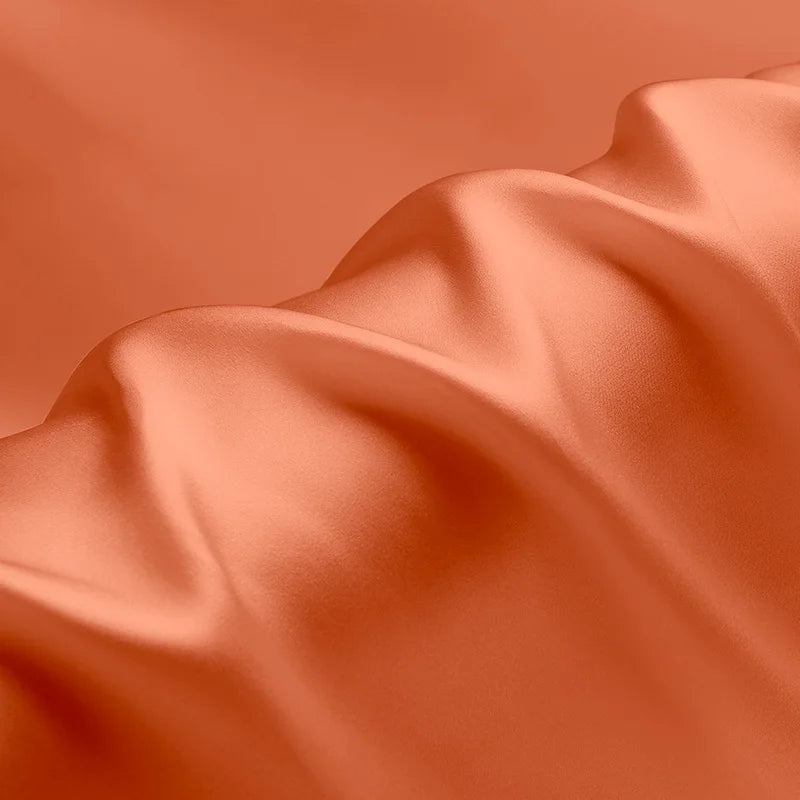 100% silk natural luxury mulberry charmeuse16 19 22m/m 6A grade 45"( 114cm )width solid  coral  clothing bedding silk fabric