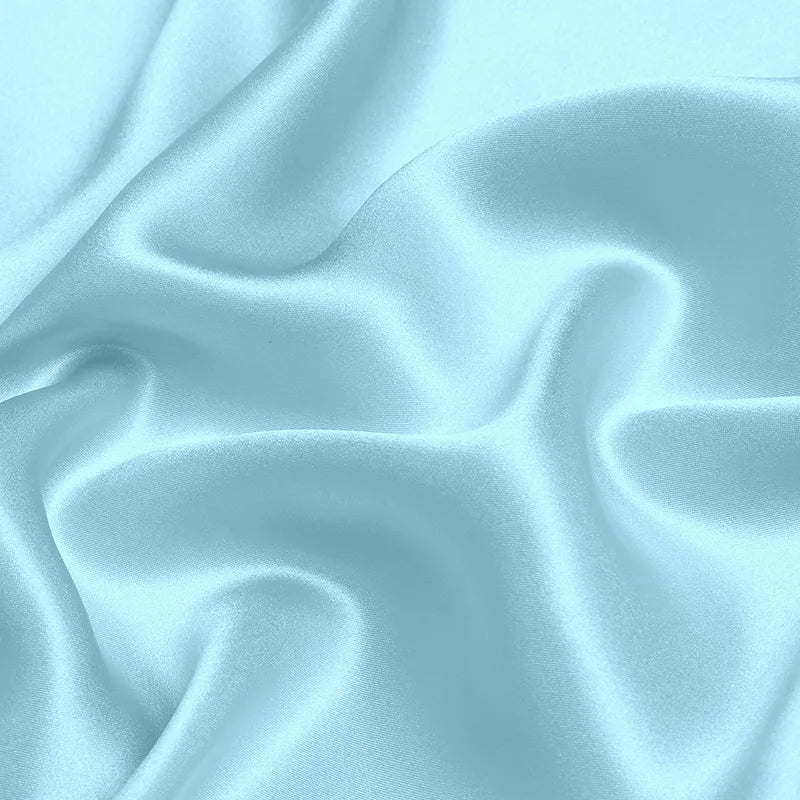 100 pure natural mulberry charmeuse 16 19 22m/m thick 45"( 114cm ) width sky blue silk fabric DIY clothes bedding satin fabric