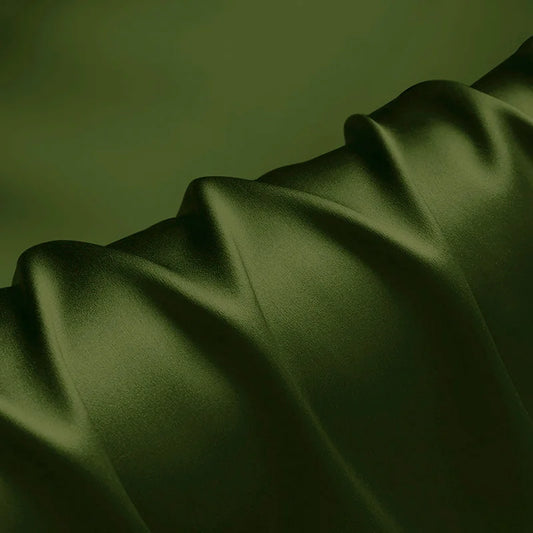 Natural Mulberry Stretch Satin (90% Silk + 10% Spandex)16 19m/m 42.5" ( 108cm)  55" (140cm)  DIY Olive Branch Charmeuse Fabric