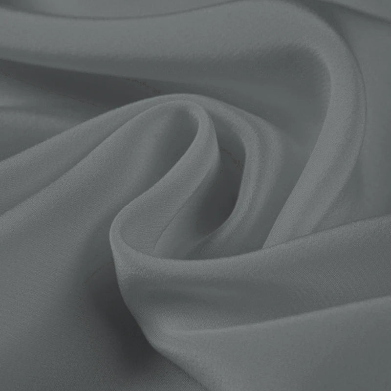 100% Silk Crepe de Chine Natural Pure Mulberry 12 14 16 30mm 45"( 114cm ) 55" (140cm) Width Ghost Grey Women Silk Lining Fabric