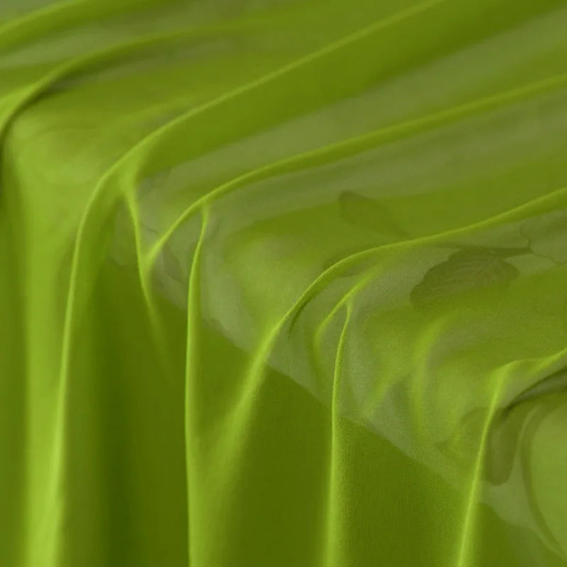 100% Silk Natural Pure Mulberry 5mm 45"( 114cm ) Yellow Green Sexy Lady Cool Summer Elegant Women Silk Chiffon DIY Cloth Fabric