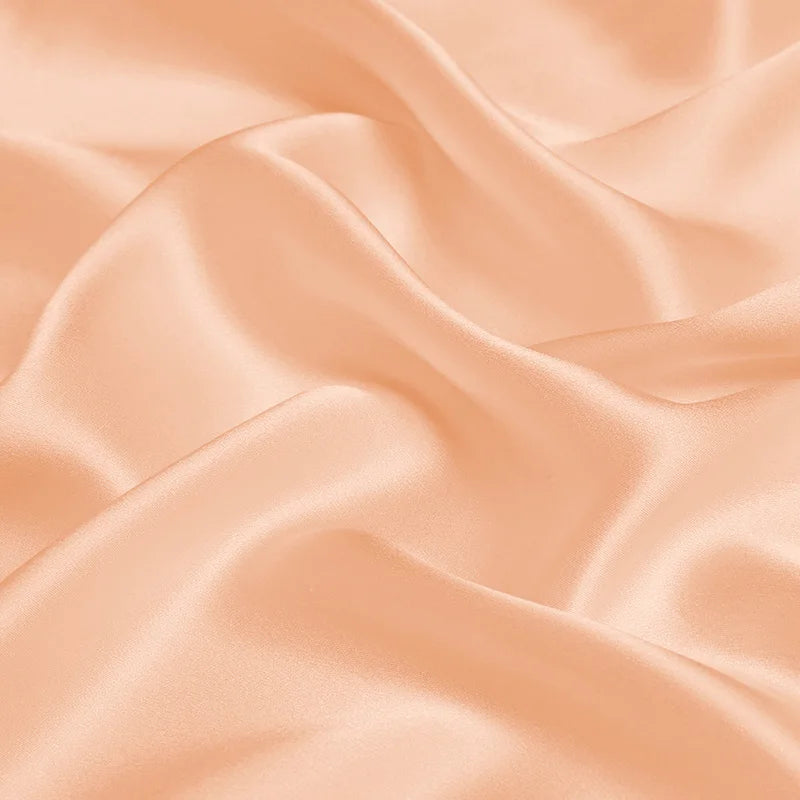 100% pure silk luxury mulberry charmeuse 16 19 22 30m/m top 6A grade 45"( 114cm ) width solid peach clothing bedding silk fabric