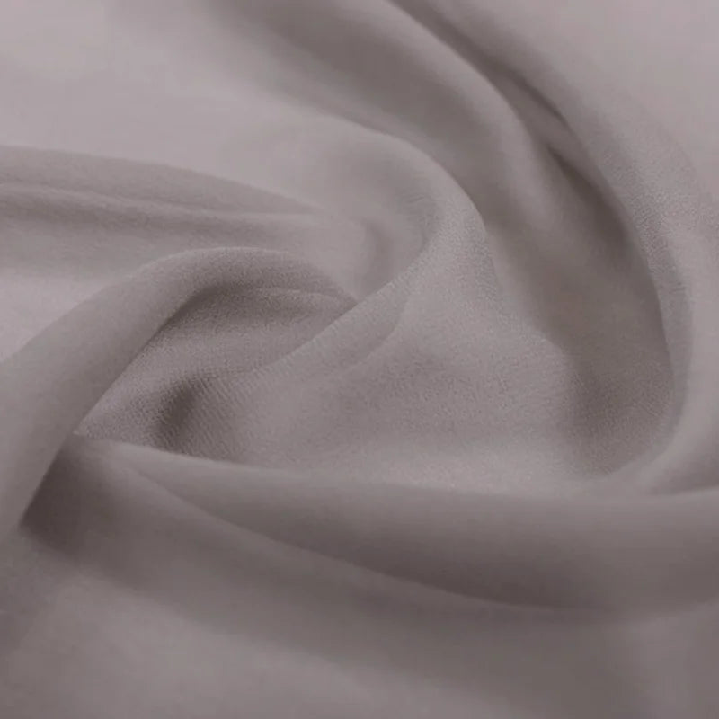 100% Silk Natural Pure Mulberry 8mm 45"( 114cm ) Cold Taupe Summer Elegant Lady GGT Women Silk Georgette DIY Luxury Cloth Fabric