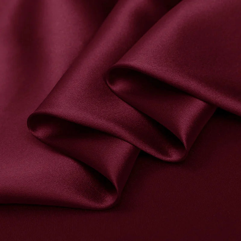 100% silk fabric 16 19 22m/m thick 45"( 114cm )width solid crimson pure satin charmeuse luxury DIY clothes bedding silk fabric