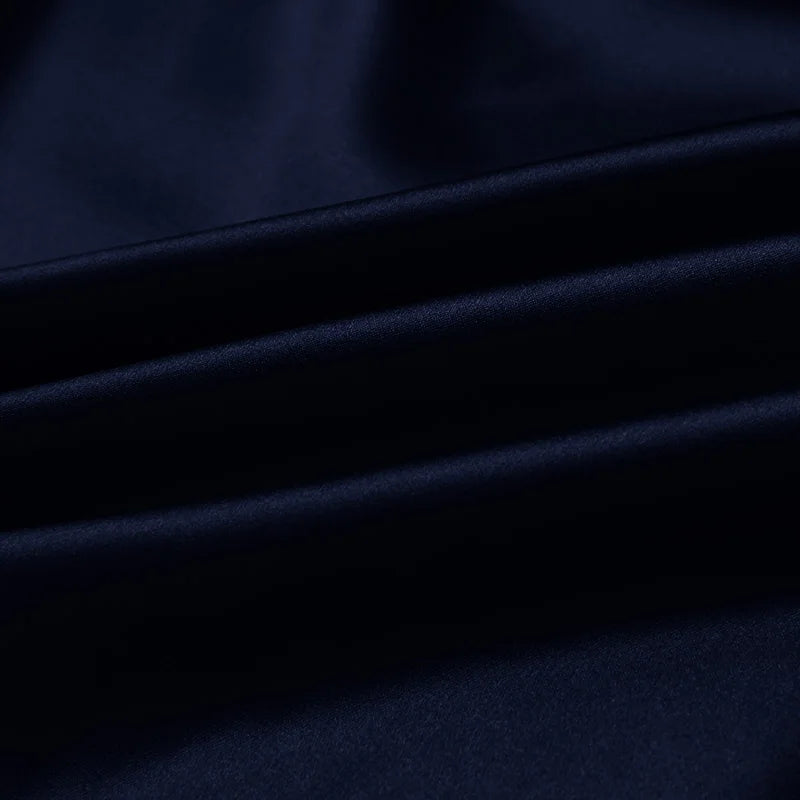 100% silk fabric 16 19 22 30m/m thick 45"( 114cm ) width light navy blue solid pure charmeuse luxury clothes bedding silk fabric