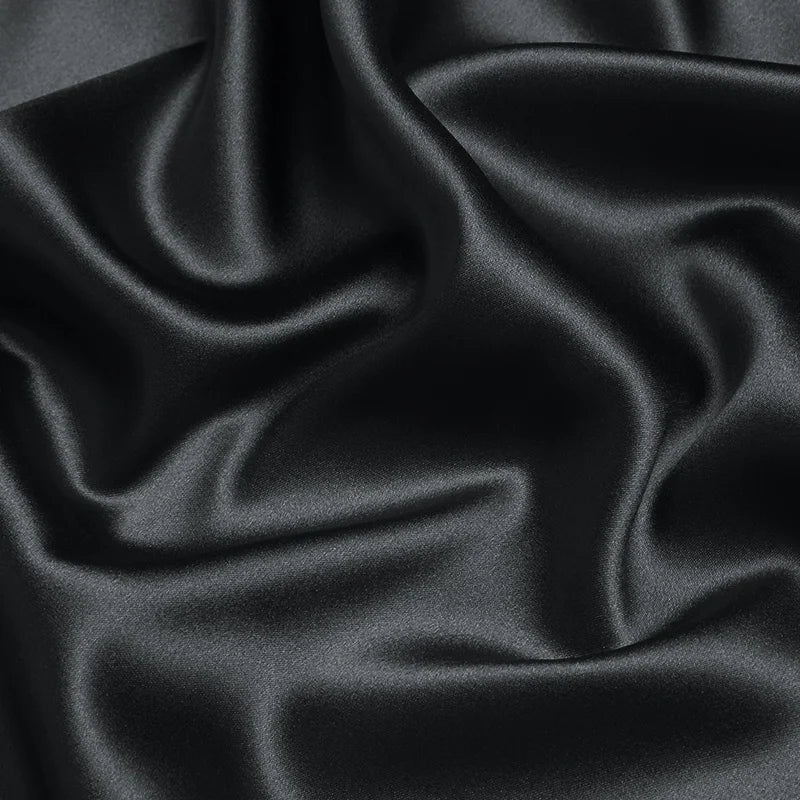 100% silk fabric 16 19 22m/m thick 45"( 114cm ) width dark shadow solid pure satin charmeuse luxury clothes bedding silk fabric