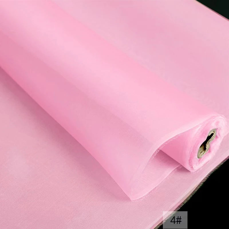 100% Silk Natural Pure Mulberry 5mm 55"( 140cm ) Solid Color Lady Organza Sexy Transparant Cloth DIY Luxury 6A Grade Silk Fabric